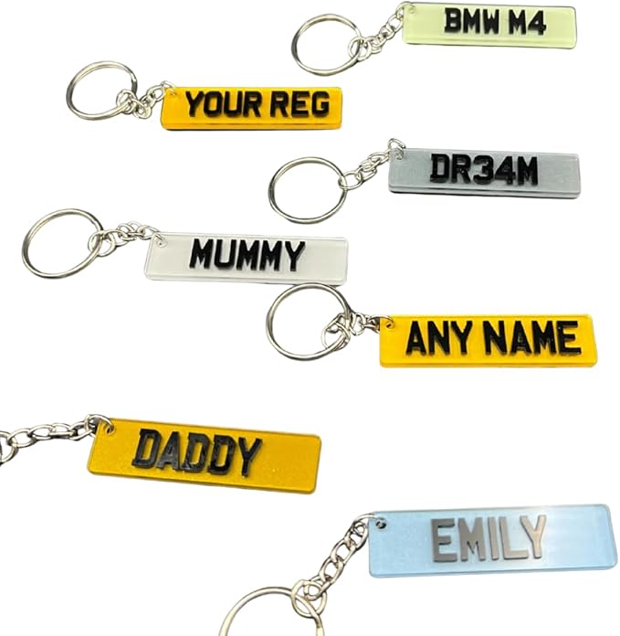 Custom 3D Number Plate Keyring, Personalised Name Keychain, Registration Key ring, Custom Number Plate Keyring, New Pass Driver, Keychain Gift