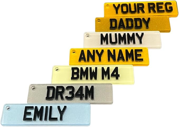Custom 3D Number Plate Keyring, Personalised Name Keychain, Registration Key ring, Custom Number Plate Keyring, New Pass Driver, Keychain Gift