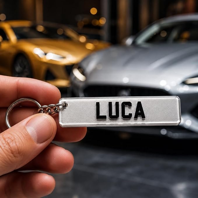 Custom 3D Number Plate Keyring, Personalised Name Keychain, Registration Key ring, Custom Number Plate Keyring, New Pass Driver, Keychain Gift