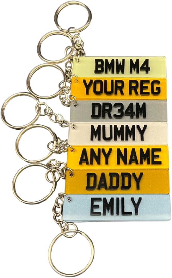 Custom 3D Number Plate Keyring, Personalised Name Keychain, Registration Key ring, Custom Number Plate Keyring, New Pass Driver, Keychain Gift
