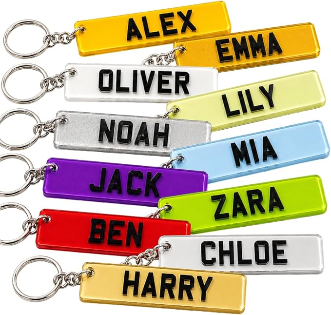 Custom 3D Number Plate Keyring, Personalised Name Keychain, Registration Key ring, Custom Number Plate Keyring, New Pass Driver, Keychain Gift